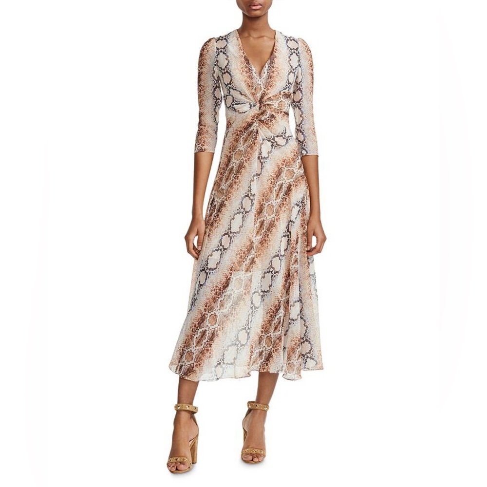 NWT Maje Repena Snake Print Midi Dress without detachable slip lining